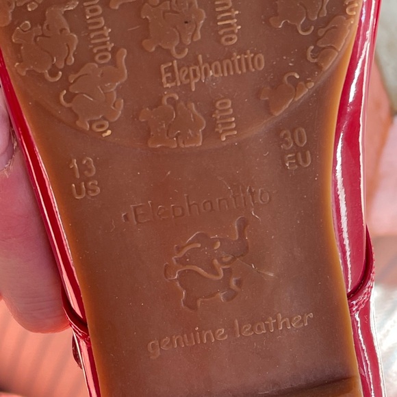 ELAPHANTITO Red Leather Bow Flats - Picture 7 of 7